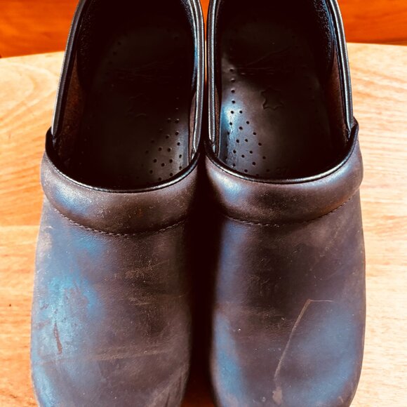 Dansko Antique Brown Leather Oiled Professional Clog Size 37 US 7.5-8 EUC - Picture 10 of 10